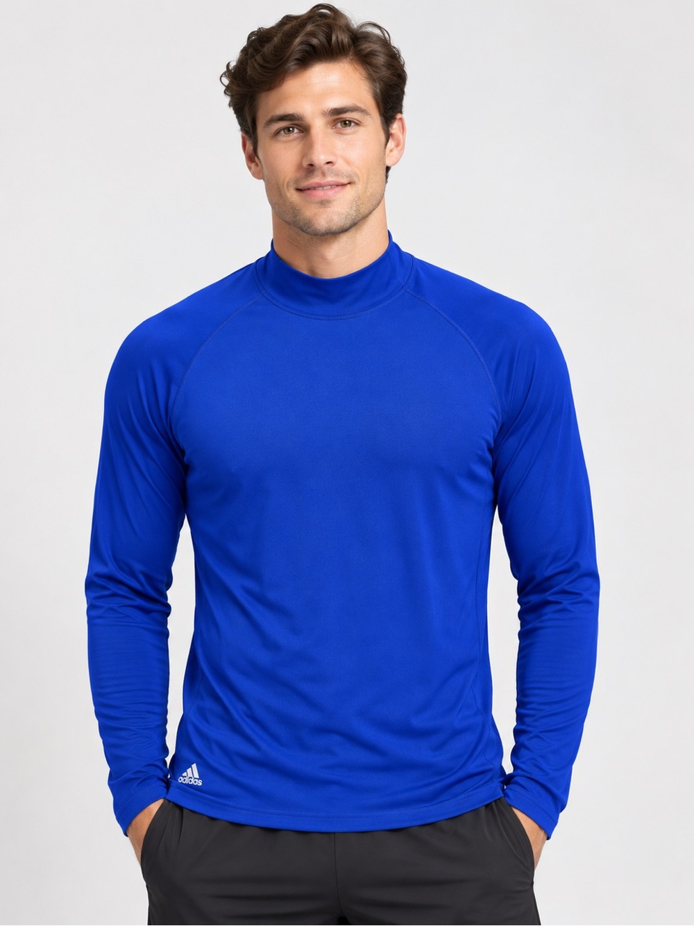 Adidas Golf Men’s Royal Blue Mock Neck Long Sleeve Performance Top Size Medium